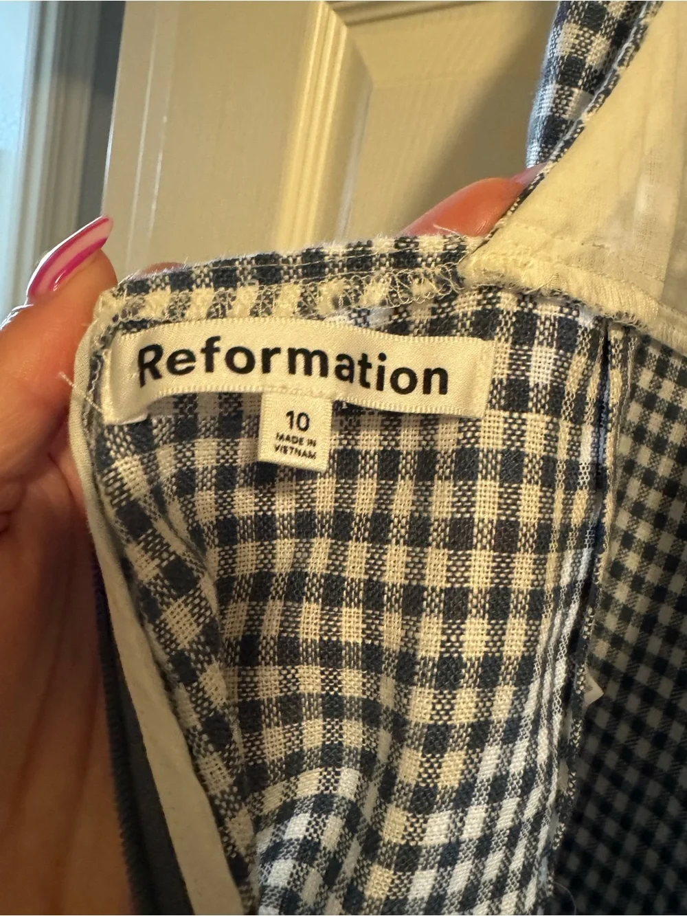 Reformation Ryan Linen Gingham Halter Jumpsuit NWT